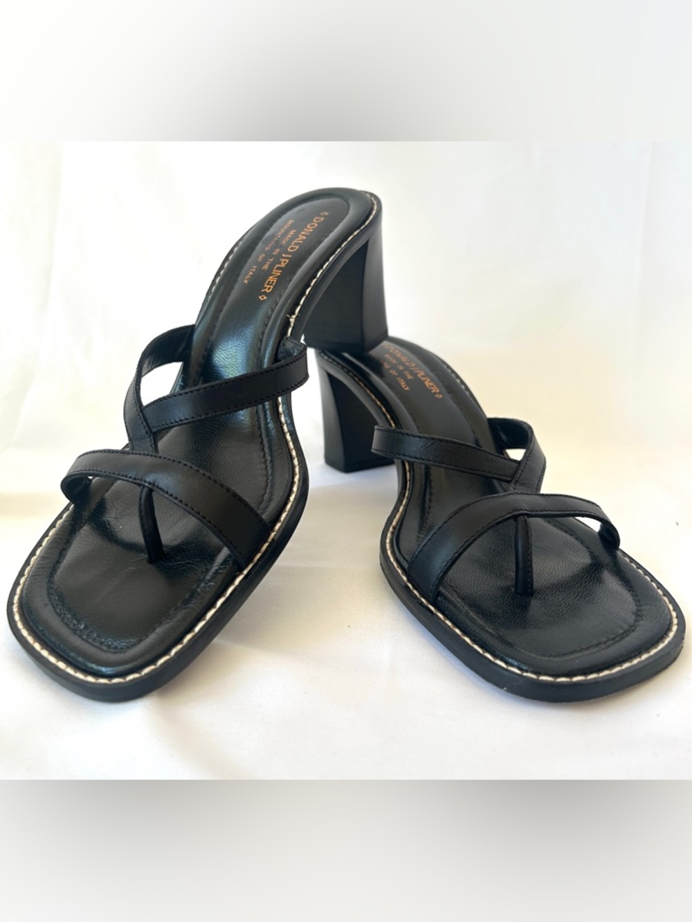 Donald J Pliner TIA Black Cachets Sandals Size 8.5 M New In Box